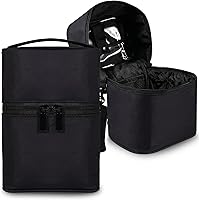 Vista 12 de Organizador de brochas de maquillaje, bolsa de maquillaje, juego de brochas de 7.5 x 5.5 x 4.4 pulgadas, soporte para lápices de viaje profesional