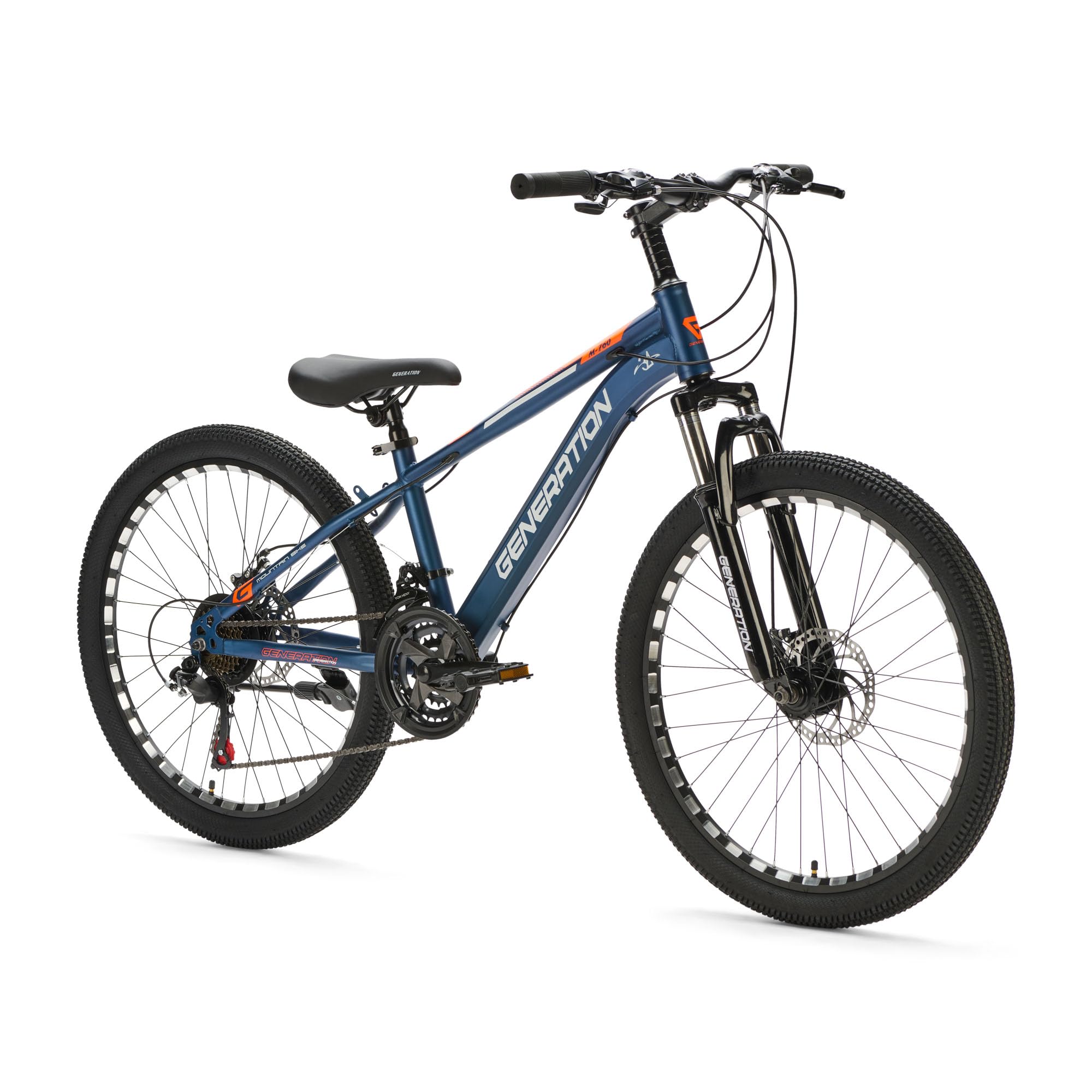 Generation M-760 Mountainbike 24 Zoll - Kinderfahrrad - Scheibenbremsen - 21 Gänge - Blau