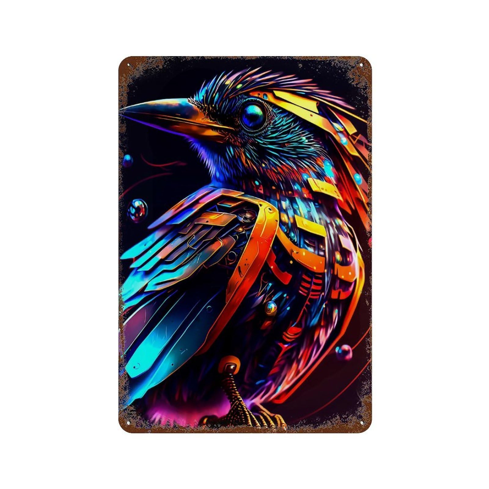 Bird 11.8"x7.9" Retro Metal Sign, Old School Wall Decor for Office, Studio And Wall Decor