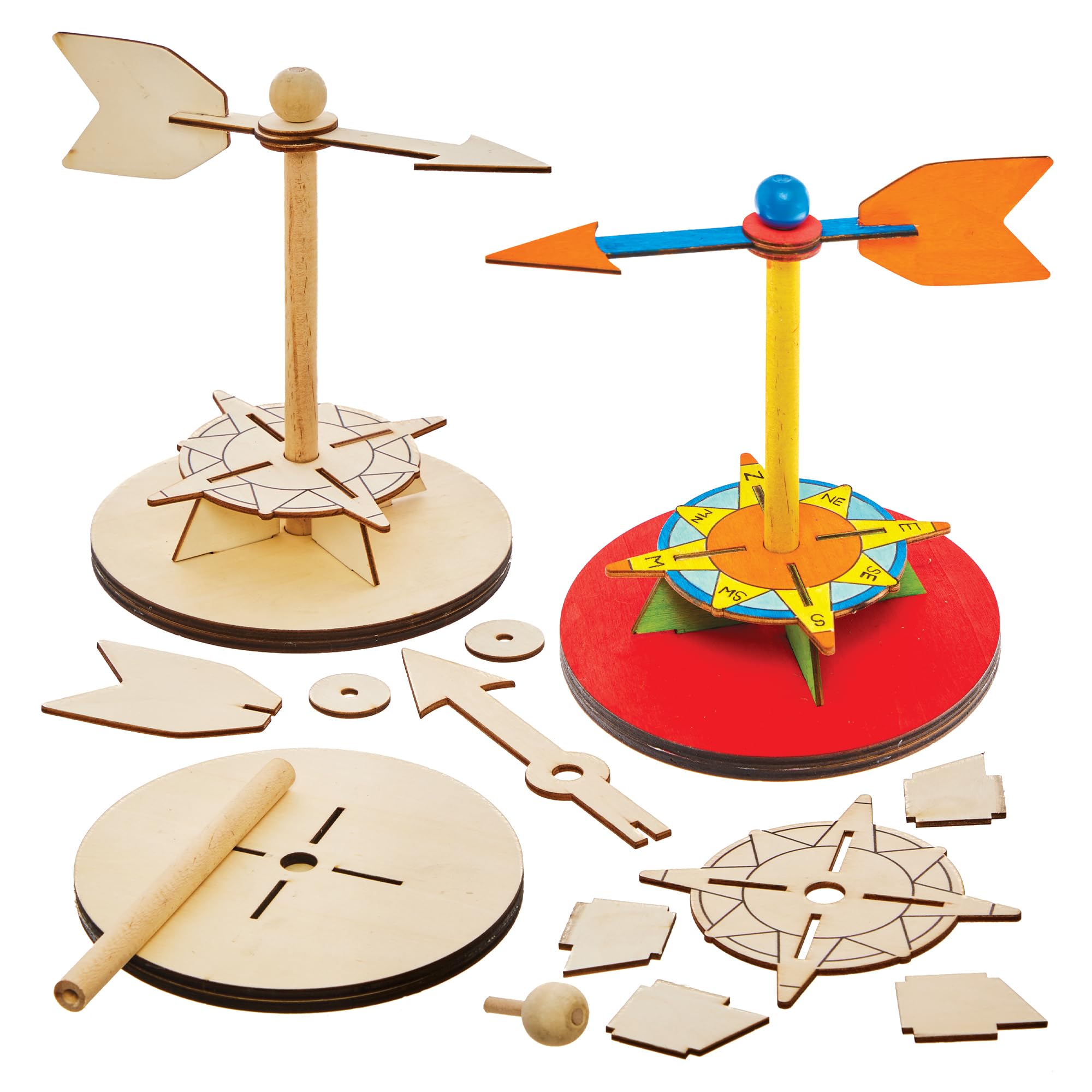 Baker Ross FX982 Wooden Wind Vane Kit - 1 Kit, Garden Craft Kits for Kids