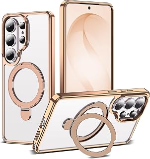 Clear Case for Samsung Galaxy S26 Ultra with Stand 6.9",Desert Gold
