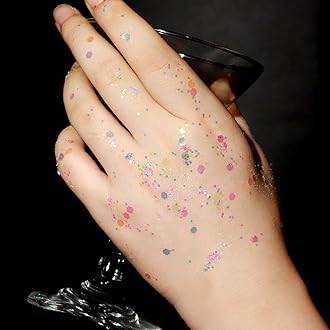 Teenitor Face Glitter Body Glitter Makeup Glitter Gel, 12 Colors Holographic Glitter Gel Makeup Festival Glitter Hair Glitter Chunky Sequins Glitter for Face, Hair, Eye, Lip, Body (TAL-115)