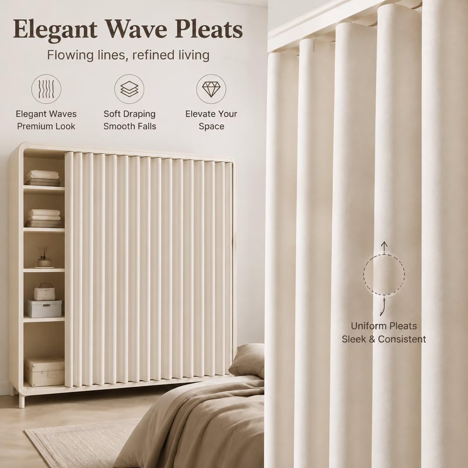 Regal Vorhang mit Gleitschiene zum Schieben W140 x H100cm Grau | Perfekt für offene Regale,Speisekammer,Waschküche und Wohnbereiche,sorgt für ein sauberes Erscheinungsbild.