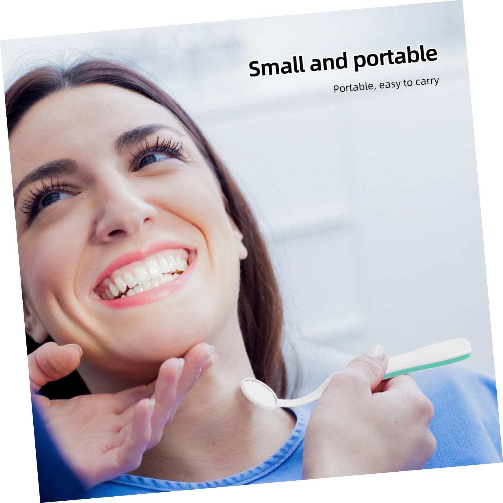 Specchietto per Denti Luce LED Verde, Specchio Dentale in Plastico Pratico e Sicuro per Ispezione Orale e Controllo Dentale