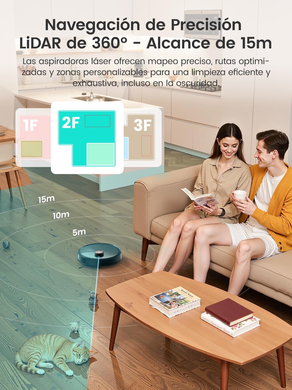 Lefant M3 MAX Robot Aspirador y Fregasuelos con Base de Autovaciado, Todo en Uno 20 000 Pa, Autonomía 210 min, Autovaciado 3,2 L, Autolavado/Secado Mopa, Navegación dToF, 5G WiFi/Alexa/App, Negro