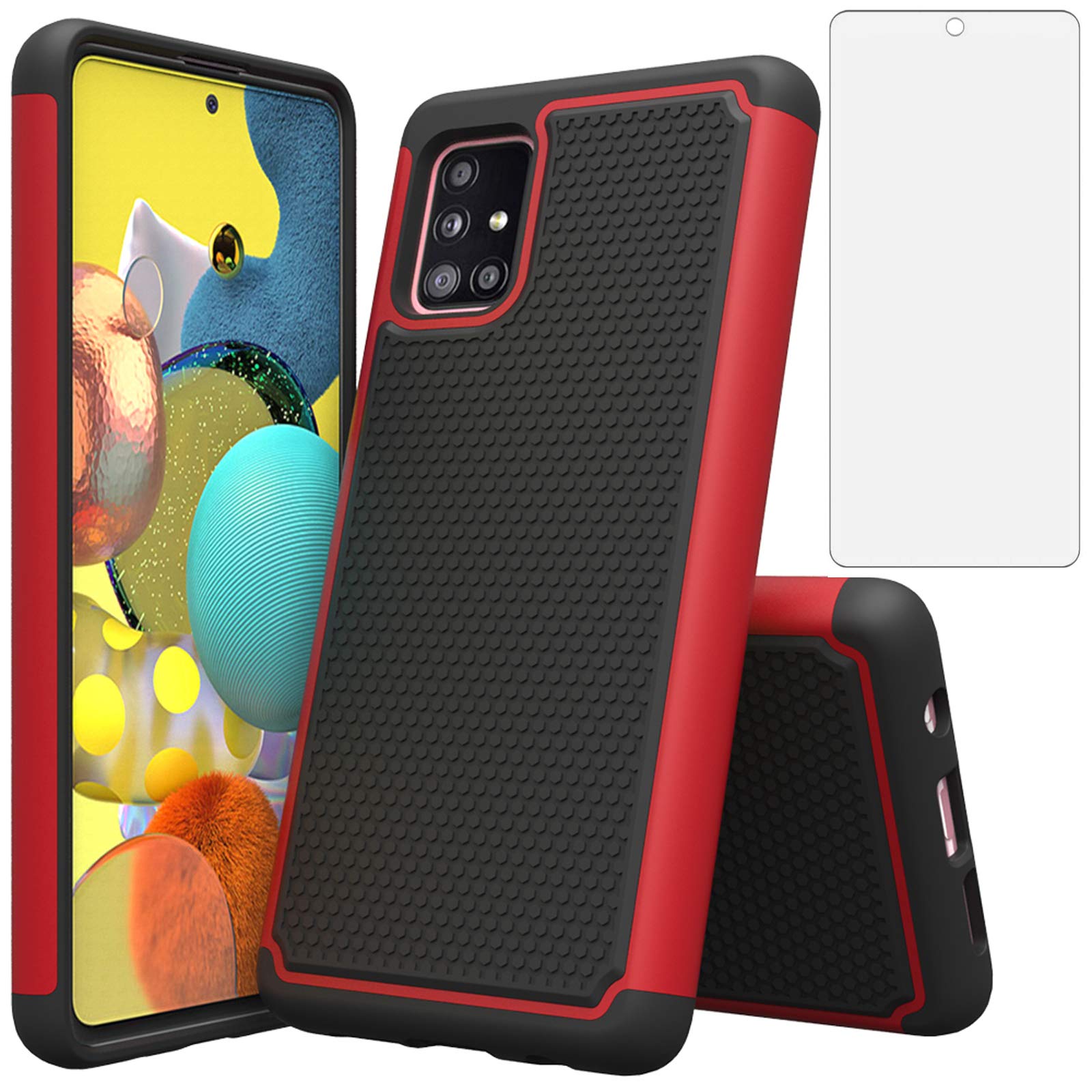 Asuwish Compatible With Samsung Galaxy A51 4g Case Tempered Glass