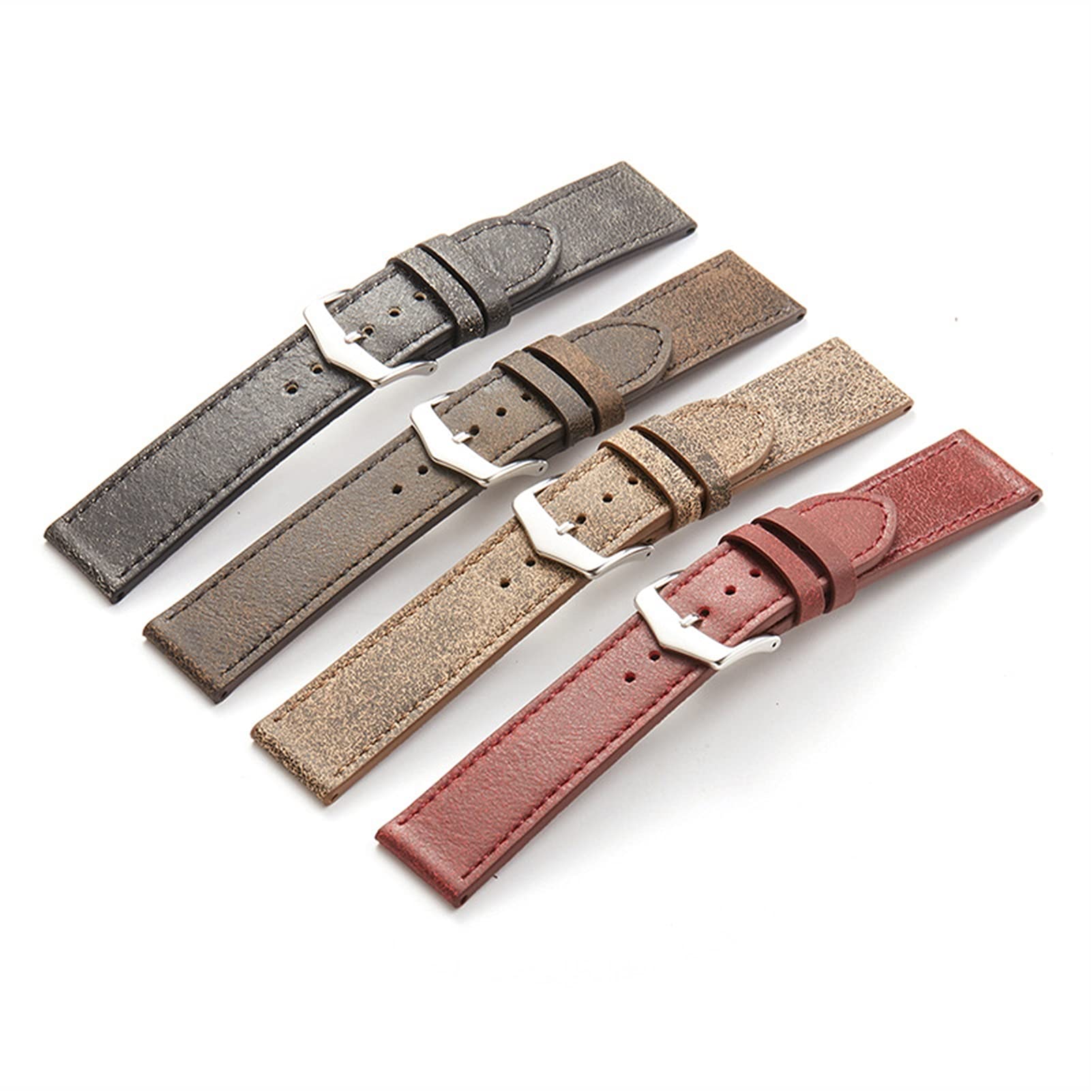 Pasek do zegarka z mechanizmem szybkiego uwalniania Mężczyźni Kobiety 20 mm 22 mm Skórzany pasek do zegarka do zegarka i smartwatcha (Rojo 22 mm)