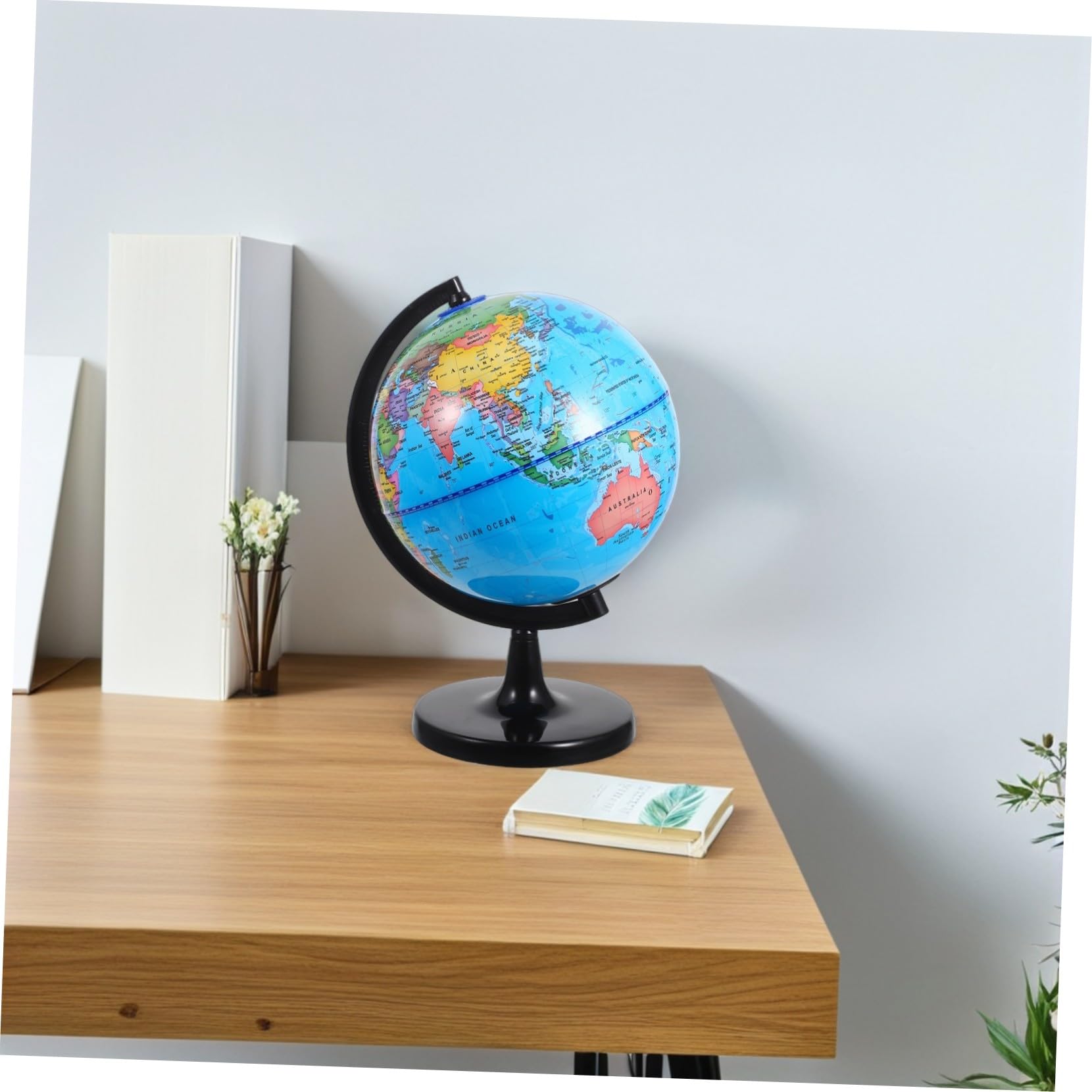 Globo Terráqueo Educativo Infantil con Geográfico Detallado Giratorio Material Resistente y Base Estable para Escritorio Aula y