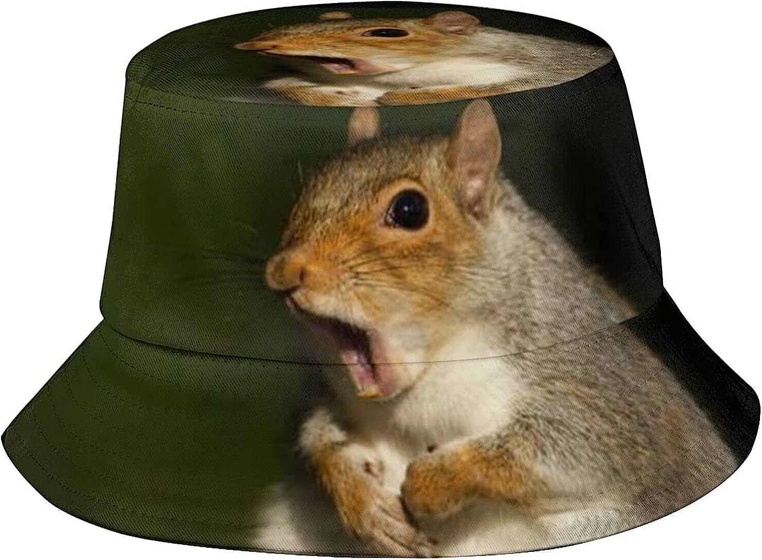 Squirrel Bucket Hat Cute Animal Bucket Hat Happy Muharram Hat Fisherman Hatt Sun Hat for Women Men