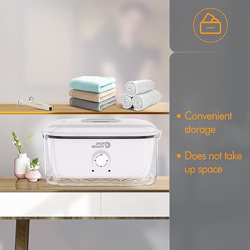 Miniatura 6 de Calentador de toallas de vapor caliente de 600 W, calentador de toallas húmedo de mesa, con capacidad para hasta 18 toallas, temporizador de apagado