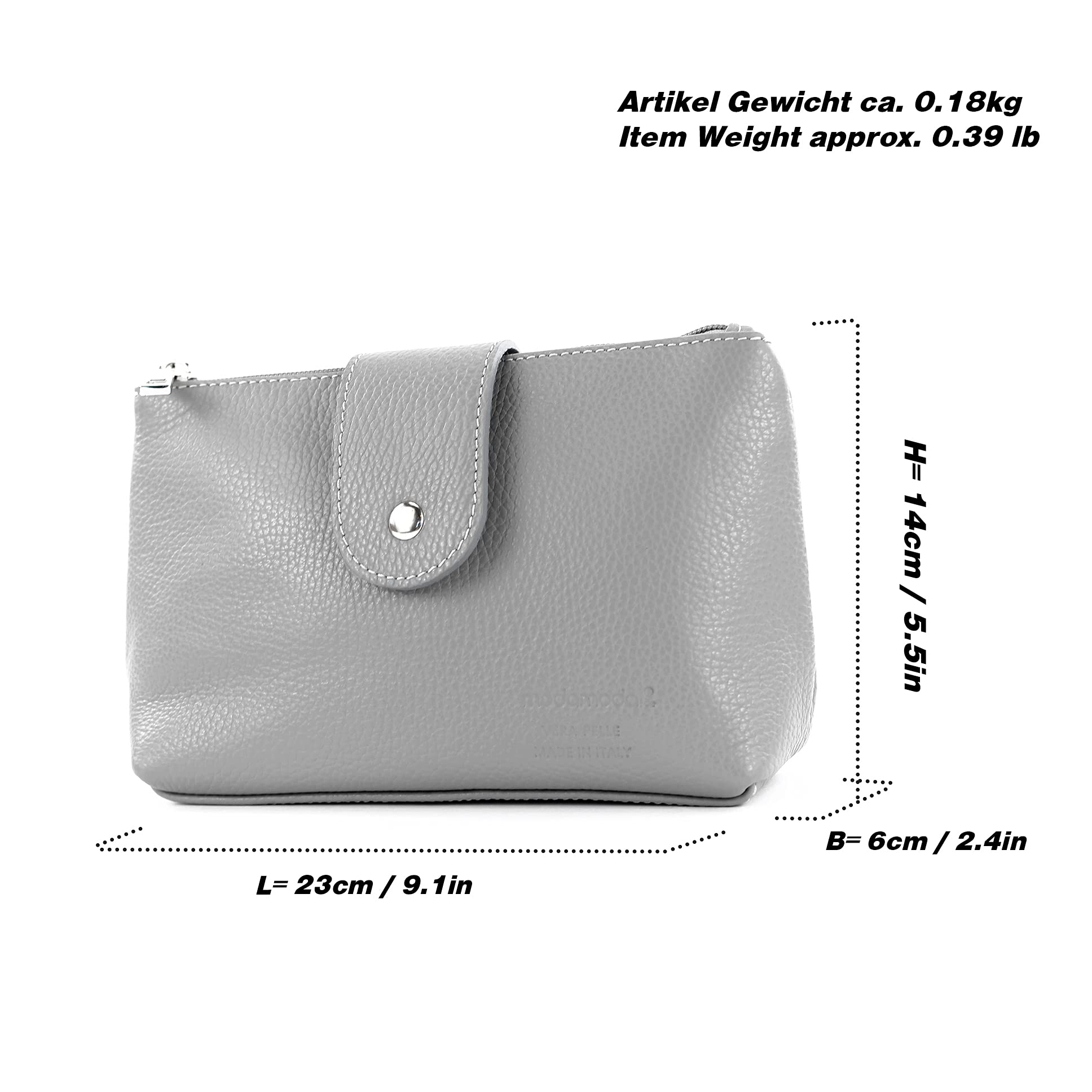 modamoda de - T213 – Neceser de piel italiana, estuche para máscaras, tamaño mediano, color Morado, talla Small