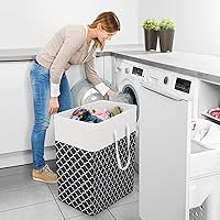 Vista 6 de StorageRight Cesta de Lavandería Canasta Grande Plegable Cesta de Lavandería con Asas de Fácil Transporte, Cestas de Ropa Independientes