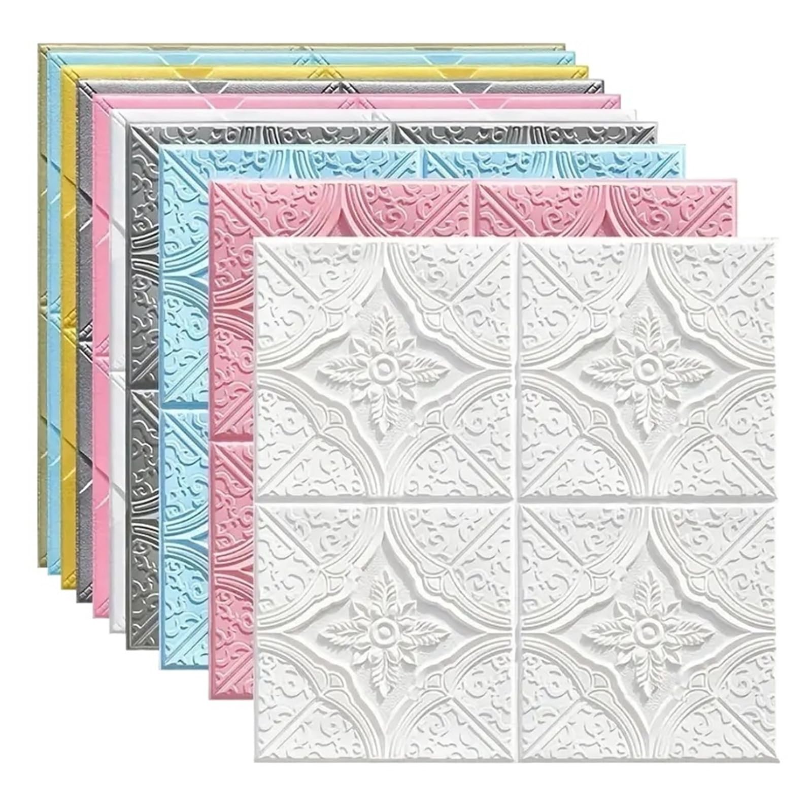 Pared 3d,Ladrillo 3d Adhesivo Pared 5-10 Uds 70 * 70cm 3D autoadhesivo impermeable y a prueba de aceite pegatina pared sala estar dormitorio papel tapiz decoración la habitación(Blue,5Pcs-70X70cm)