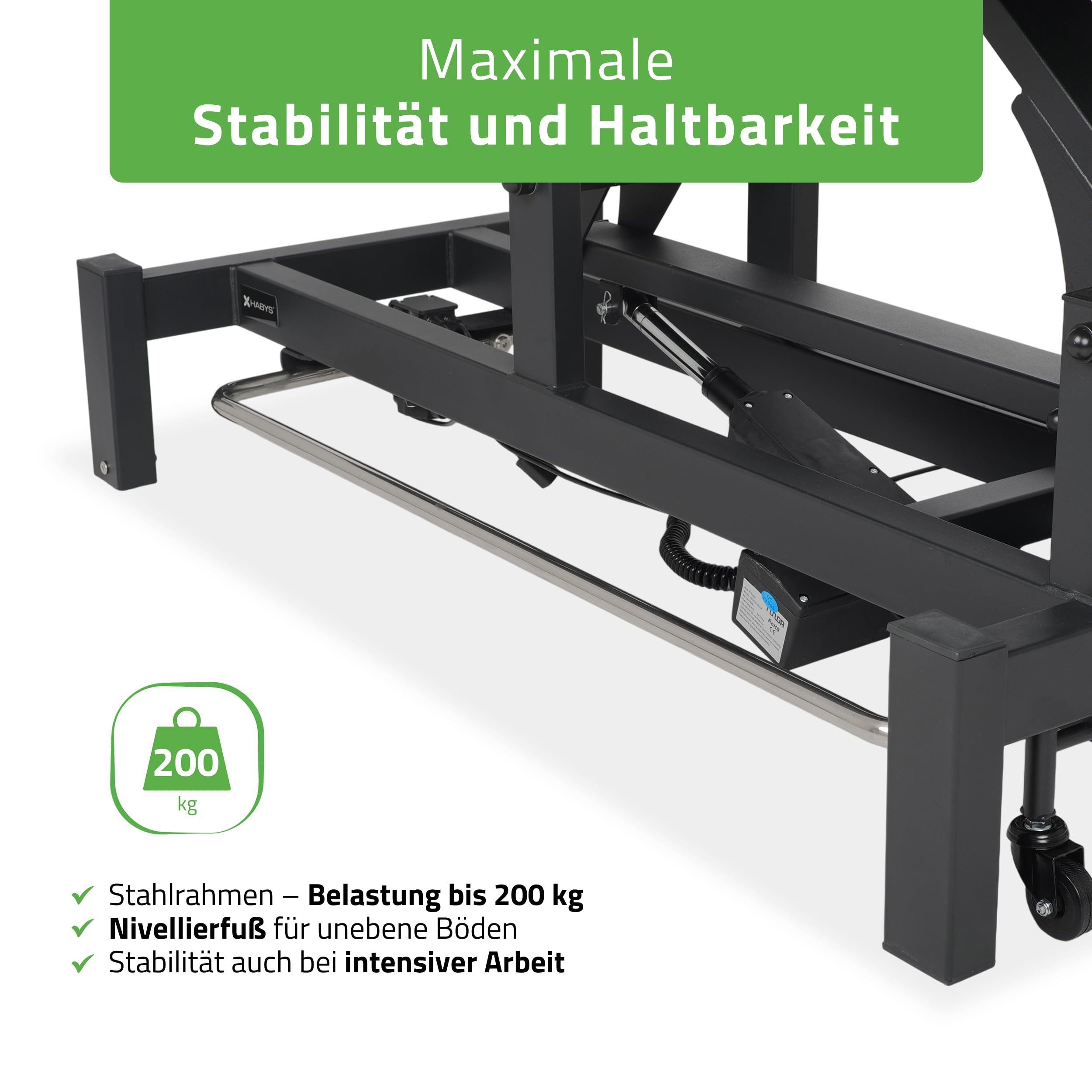 HABYS Fortis 5 Ergo | Elektrische Behandlungsliege Therapieliege Massageliege Massagebank Kosmetikliege | Höhenverstellbare 5-Segmente | 192 x 68 cm