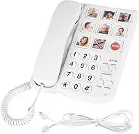 Telefones fixos para idosos, telefone fixo com memória de 9 imagens para idosos, mostrador com um toque, toque amplificado de 110dB+ – telefones com fio para deficientes visuais, demência e Alzheimer