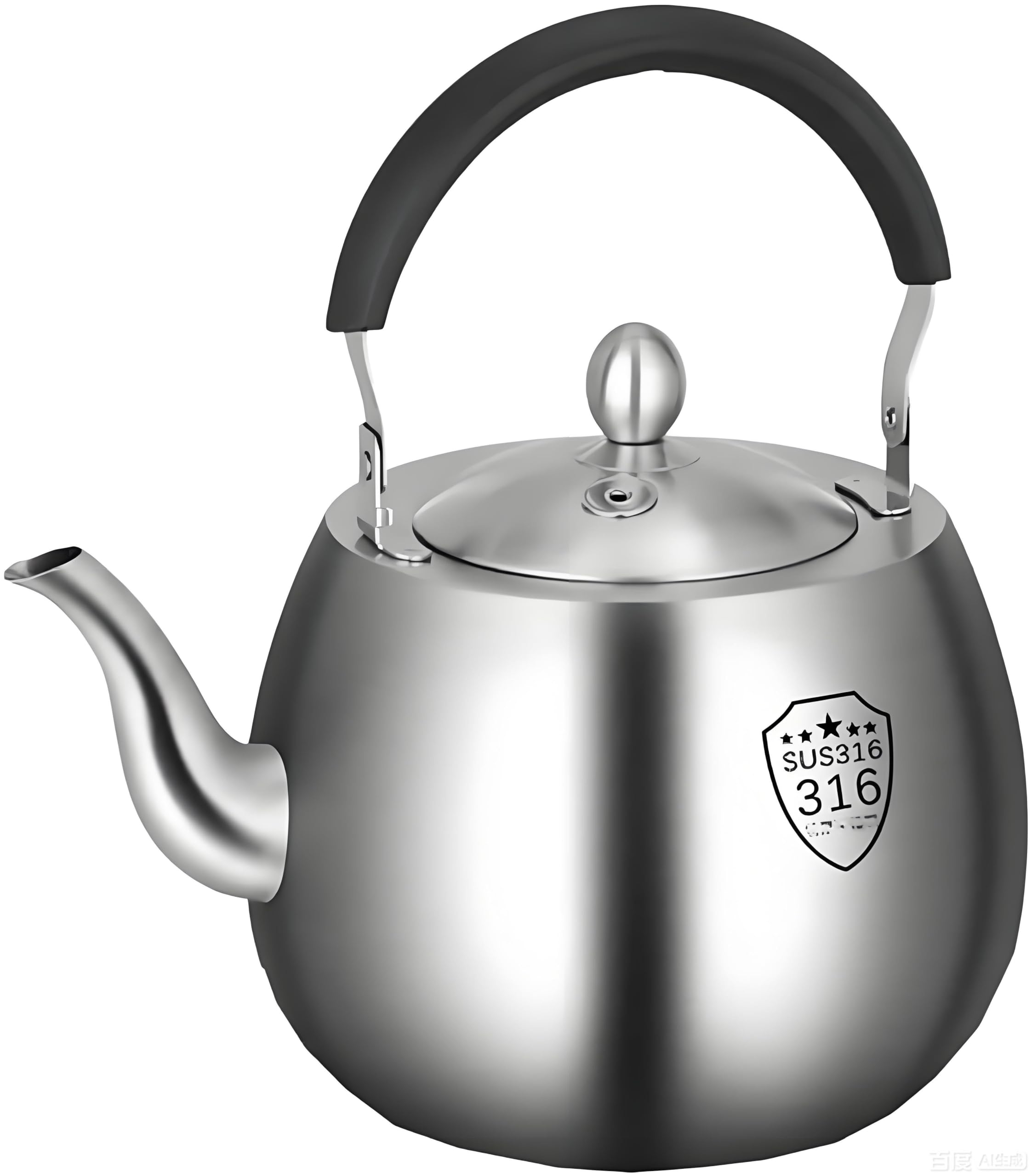 Czajnik do herbaty ze stali nierdzewnej, gwizdający czajniczek 4,2 l, z ergonomicznym uchwytem, do kuchenek gazowych, indukcyjnych, elektrycznych – wytrzymały czajniczek