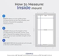 Vista 3 de Persianas sin cordón de madera sintética para oscurecer la habitación de 2 pulgadas - 52.25" de ancho x 60" de largo - Blancas, más de 1,000 tamaños