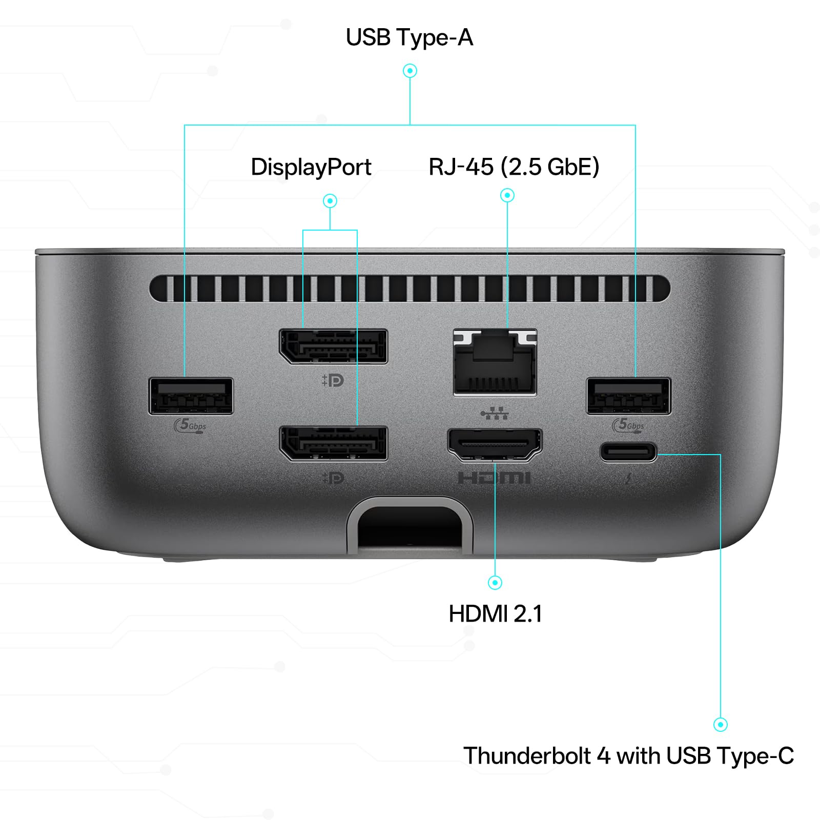 HP - Estación de acoplamiento para portátil con doble monitor y paquete de carga - HP Thunderbolt 4 Ultra 100 W G6 Dock con adaptador de CA de 100 W, cable HDMI y DP y cable USB-C