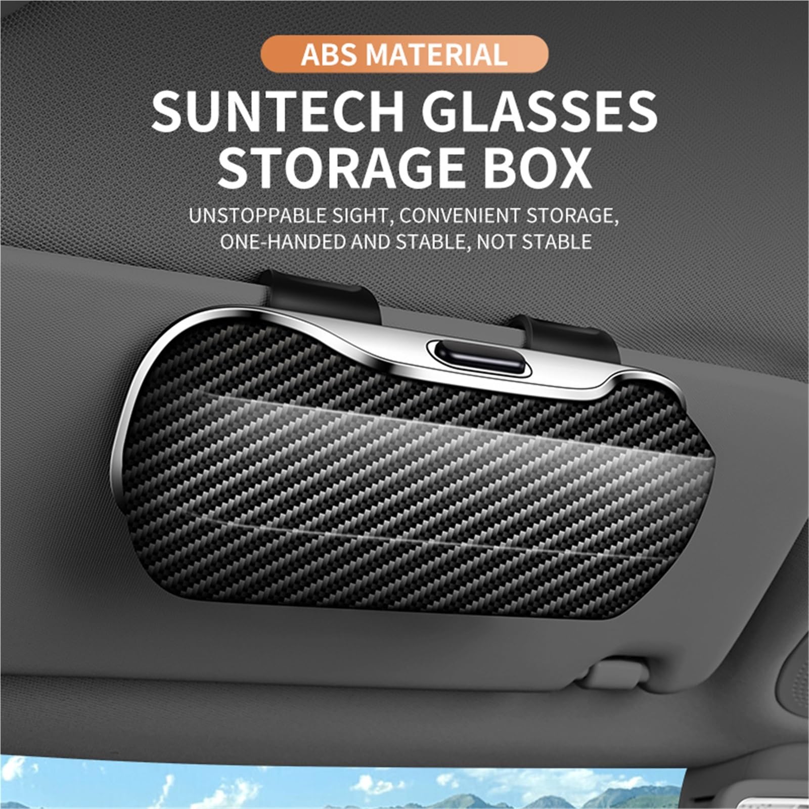 Brillenhalter FüR Auto Auto-Brillenbox, tragbarer Auto-Sonnenbrillenhalter im Auto, Brillenetui, Sonnenblende, Auto-Linsenhalter(Beige)
