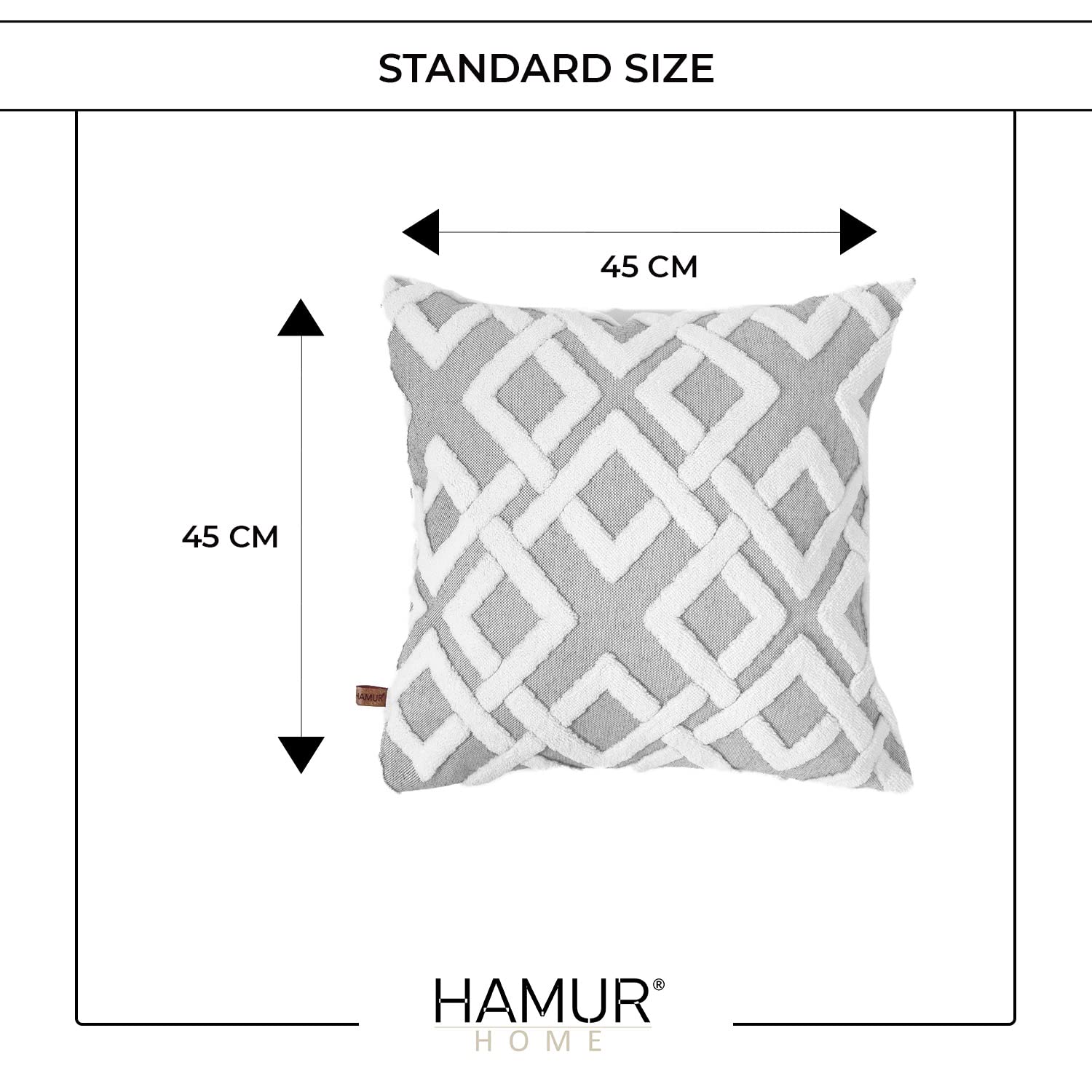 HAMUR HOME Zestaw 2 poszewek na poduszki 45 x 45 cm, ozdobny prążkowany aksamit poszewka na poduszkę na sofę, samochód, dom, salon, sypialnia, łóżko, kliknięcie, poszewki na poduszki (Mila, beżowy)