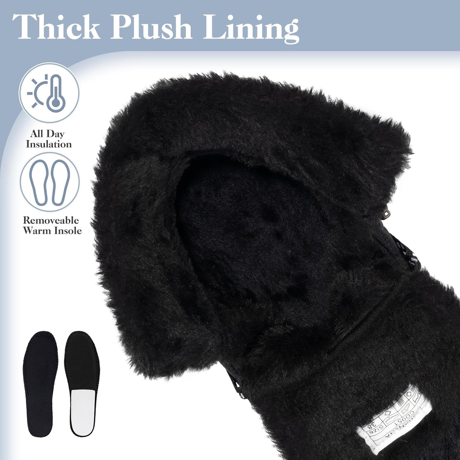 Mishansha Women's Winter Snow Boots Waterproof Warm Fur Lined Ankle Hiking Boot Non-Slip Outdoor Cold Weather Shoes