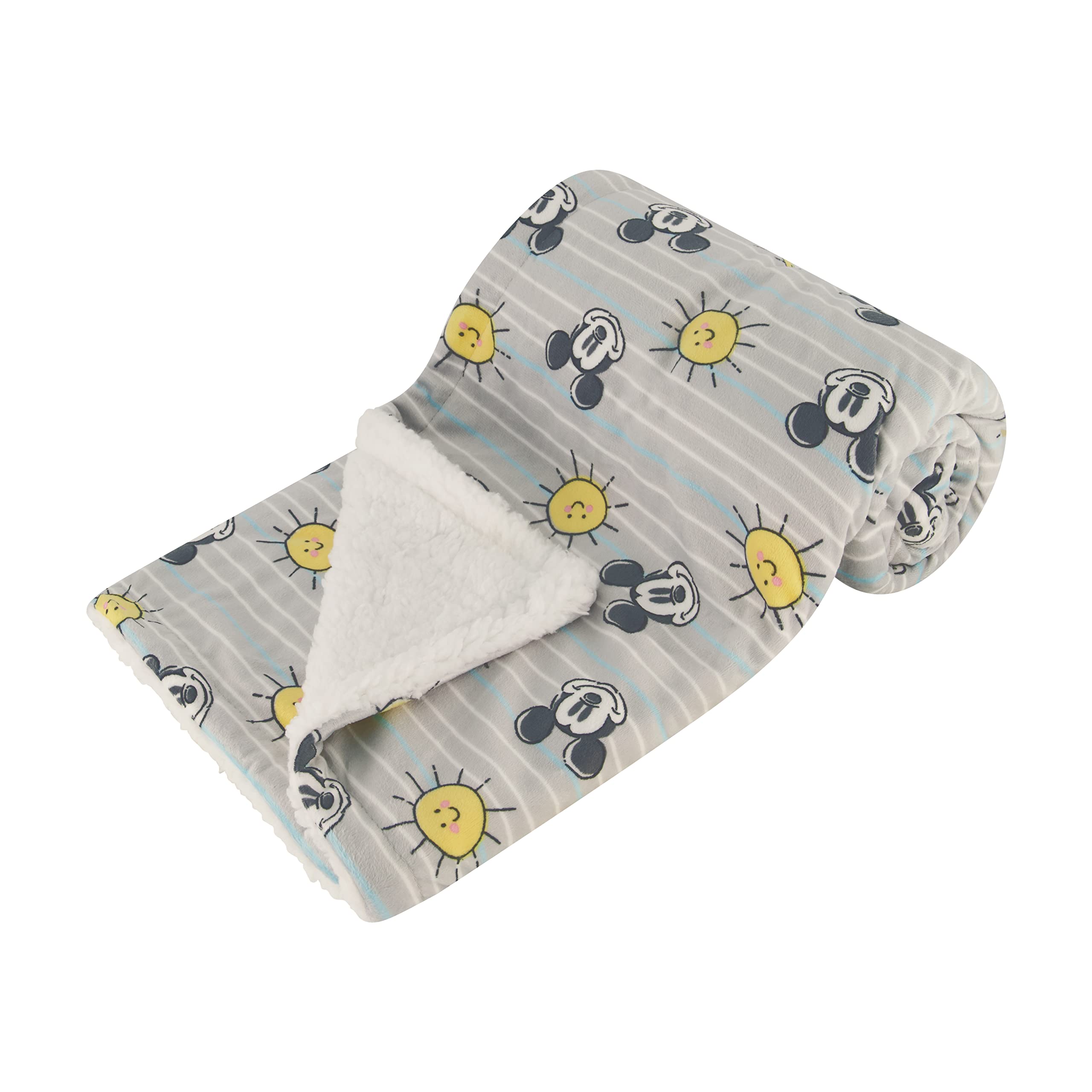 Disney Character Fuzzy - Coperta per neonati in visone e sherpa, ultra morbida e soffice visone Sherpa per neonati, misure 30 x 40 cm