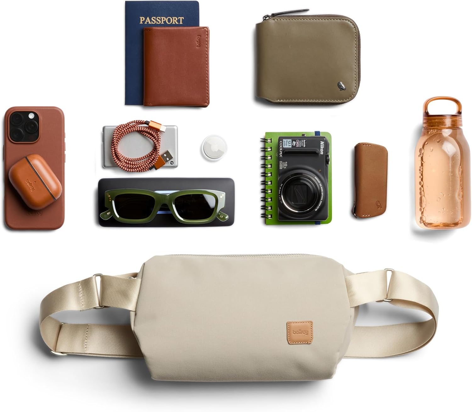 Bellroy Classic Sling (everyday 5 liter minimalist crossbody bag with internal organization, adjustable crossbody strap, and auto-compression system) - Tahini - Image 6