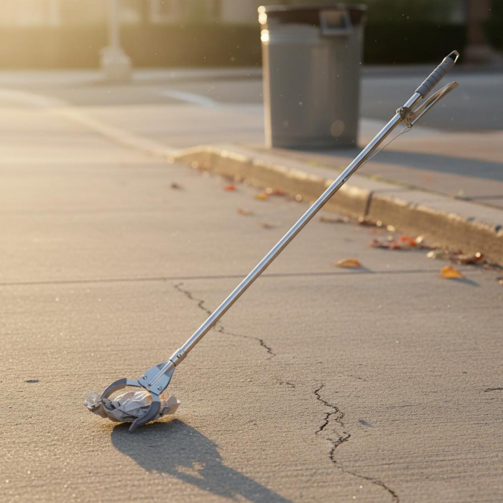 Raccattatore di Rifiuti Pinza Grabber Attrezzo Pinza Lettiera Cattura Oggetti Acciaio Inossidabile Resistente Impugnatura a Pressione Testa