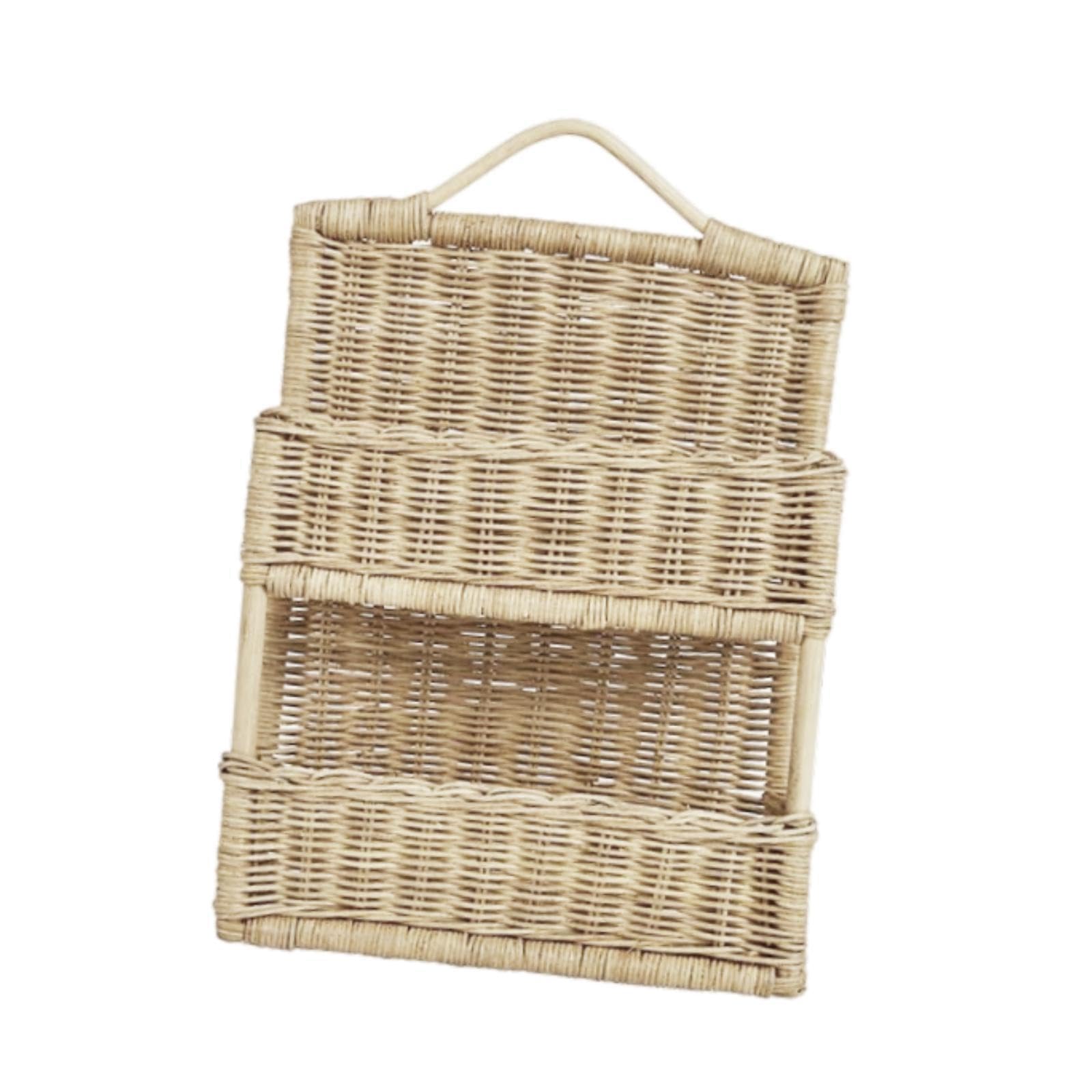 Organizadores de doble tejido, cestas decorativas de pared tejidas que crean espacios ordenados y elegantes, cestas para frutas y verduras, maceteros decorativos de