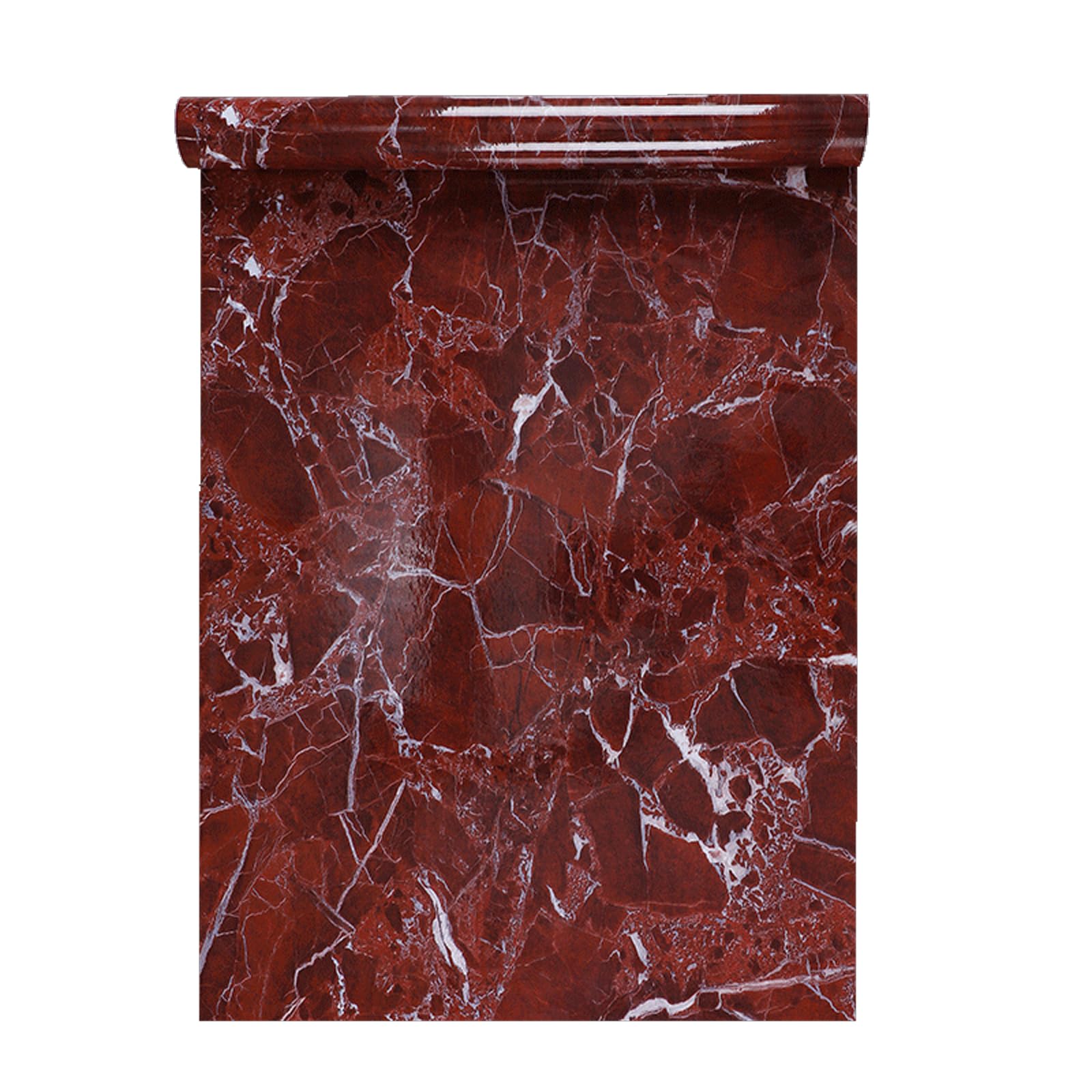 Uzamirlex Red Marble Wallpaper, Self-Adhesive Marble Contact Paper Multiple Sizes(60Cm*10M)