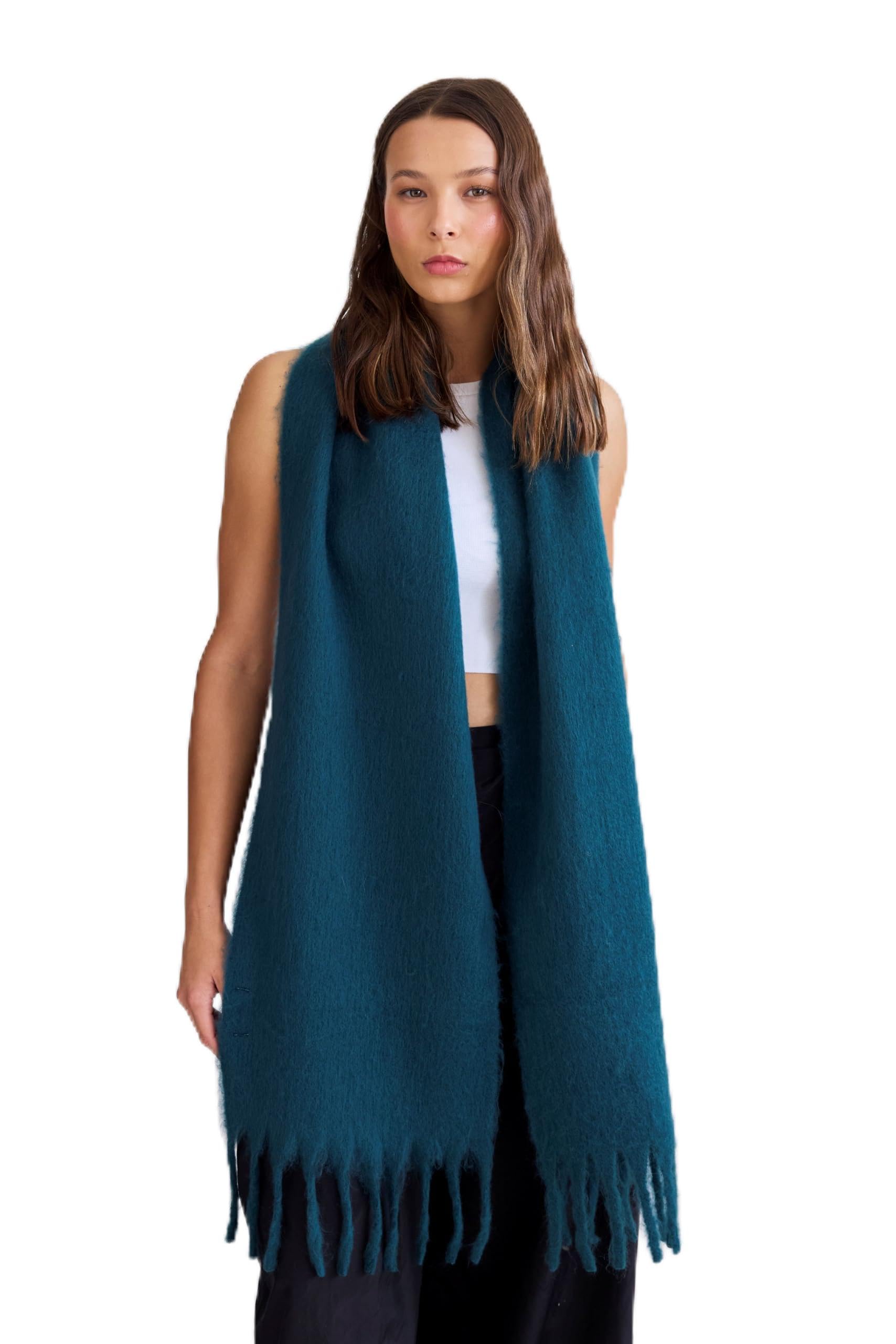 Kelp Studios Women's Teal Kelp Winter Scarf - Warm Cozy Neck Warmer For - 100% Recycled Polyester - Scarves For Cold Weather & Blanket