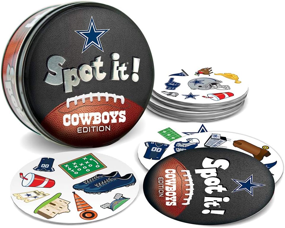 Masterpieces Officially Licensed NFL Dallas Cowboys Spot It Game for Kids and Adults