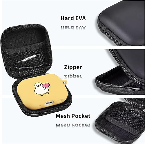 Miniatura 4 de Bonita funda de pato compatible con AirPods Pro 2 con llavero, diseño de animales de dibujos animados, funda de TPU suave para AirPods Pro de 2