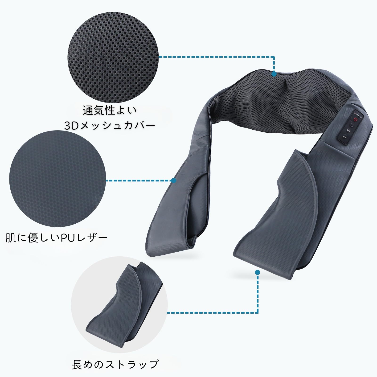 Masajeador de cuello y hombros con calor, Masajeador Cervical eléctrico Shiatsu, Masaje de rotación 3D para espalda, pantorrilla, pierna, relajación muscular de cuerpo completo en la oficina en casa
