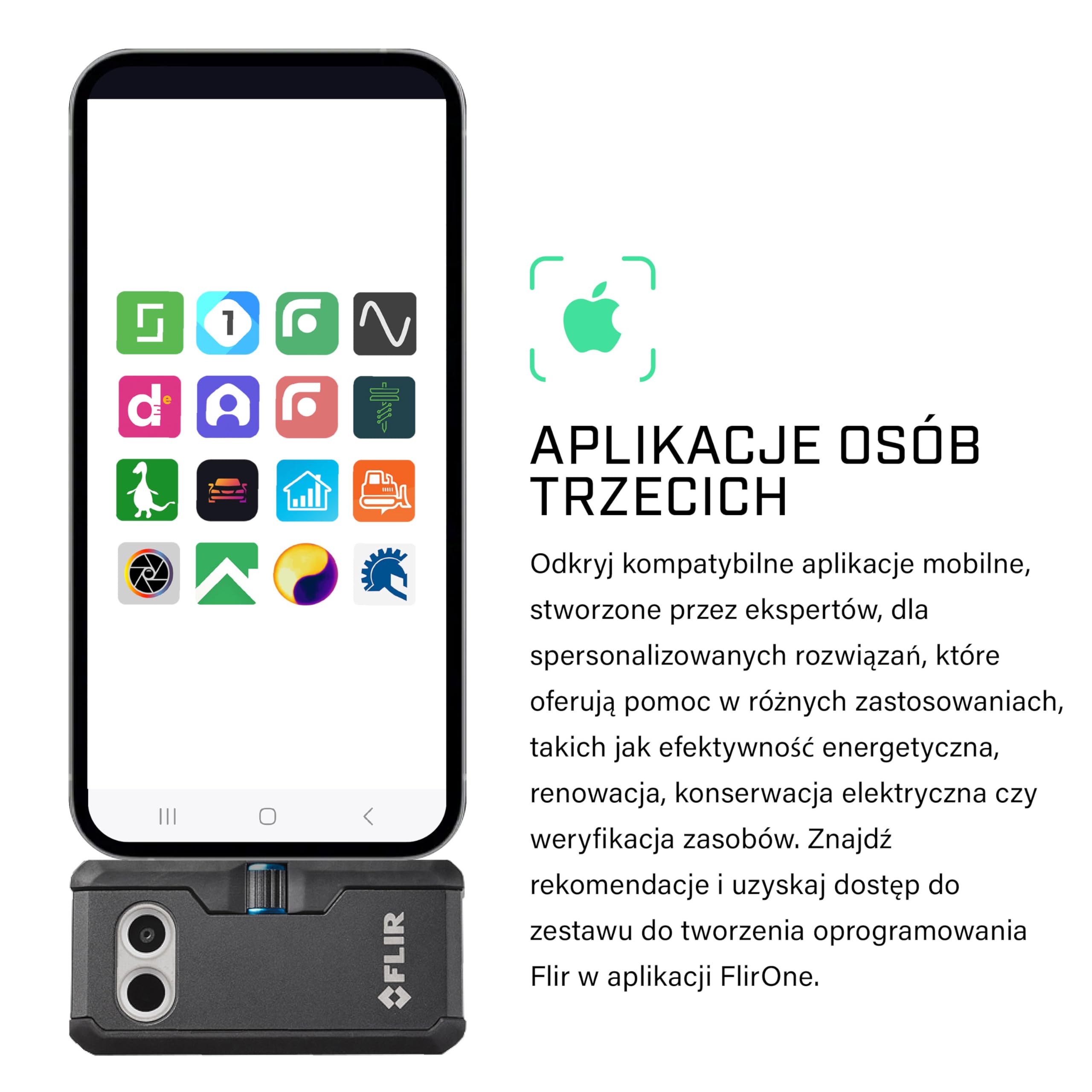 Flir One Pro – Kamera Termowizyjna Do Smartfonów Z Systemem iOS (iPhone 15 I Nowsze Z USB-C), Superrozdzielczość 480x360 (Natywna Rozdzielczość 160x120 W Podczerwieni)