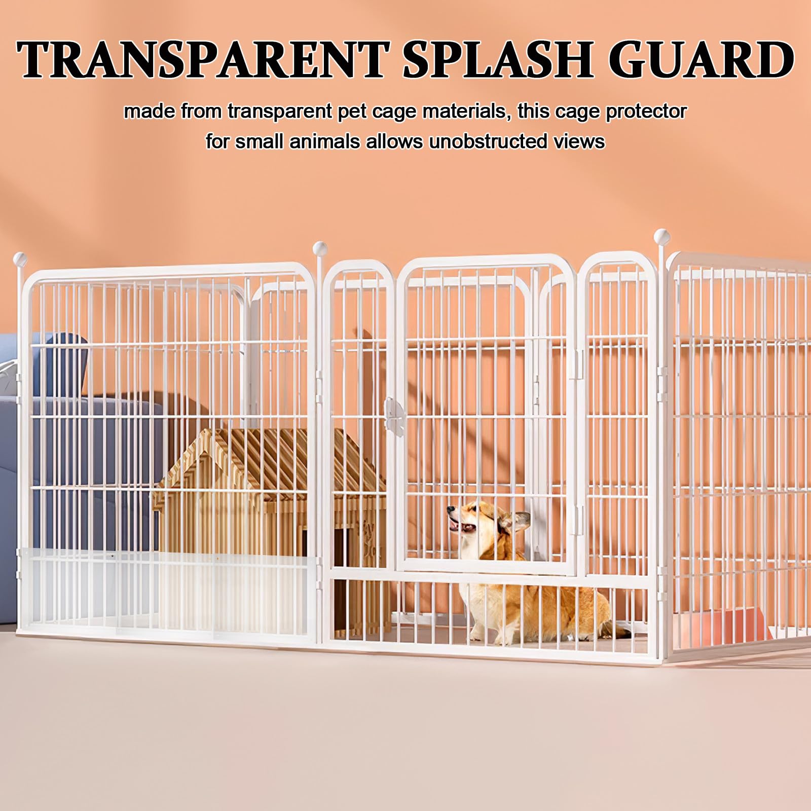 Toddmomy 1 Set di Pannelli di Protezione per l'urina della Gabbia - Rivestimento in plastica Trasparente 10"x8" per Habitat di Conigli, porcellini d'India e furetti - Accessori per