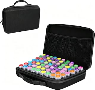 60 Bottles EVA Essential Oils Organizer, Essential Oil Storage Carrying Case Holds, 5ml, 10ml, 15ml Bottles Storage Organizer Bag, Essential Oils Holder Traveling Bag with Foam Insert (Black)