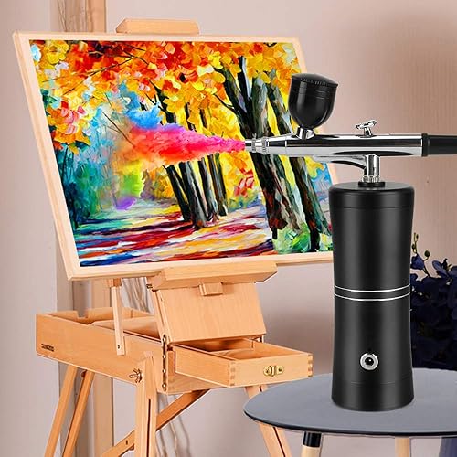 Miniatura 3 de Titoe - Kit de aerógrafo, mini compresor de aerógrafo portátil de mano con pistola pulverizadora de cepillo de aire para maquillaje, decoración de