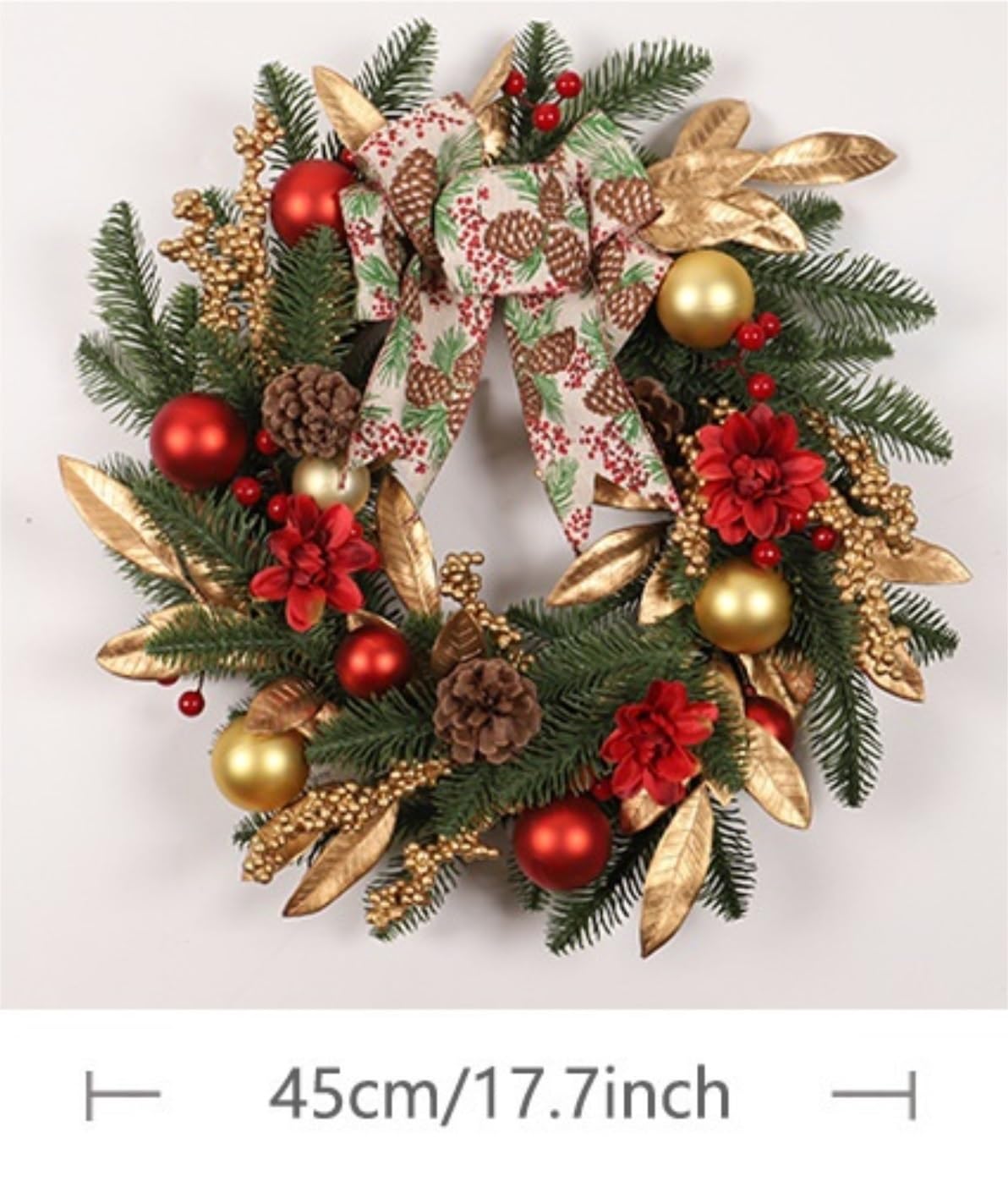 Couronne De Noel Porte Couronne De Noël Artificielle avec Boules Et Nœud for La Décoration Cheminée des Fenêtres Couronne De Noel A Decorer