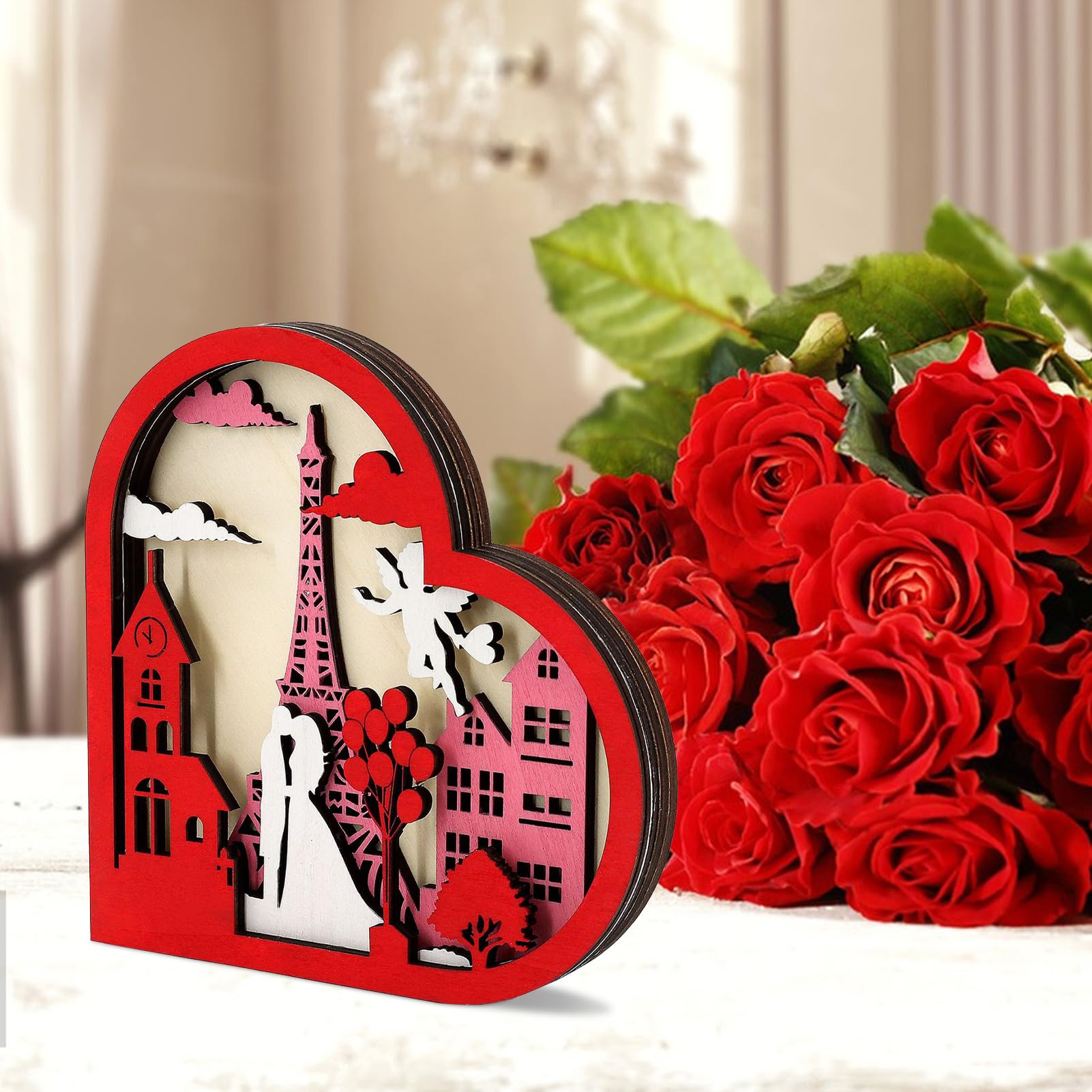 Cartello in legno per porta di San Valentino, decorazione per