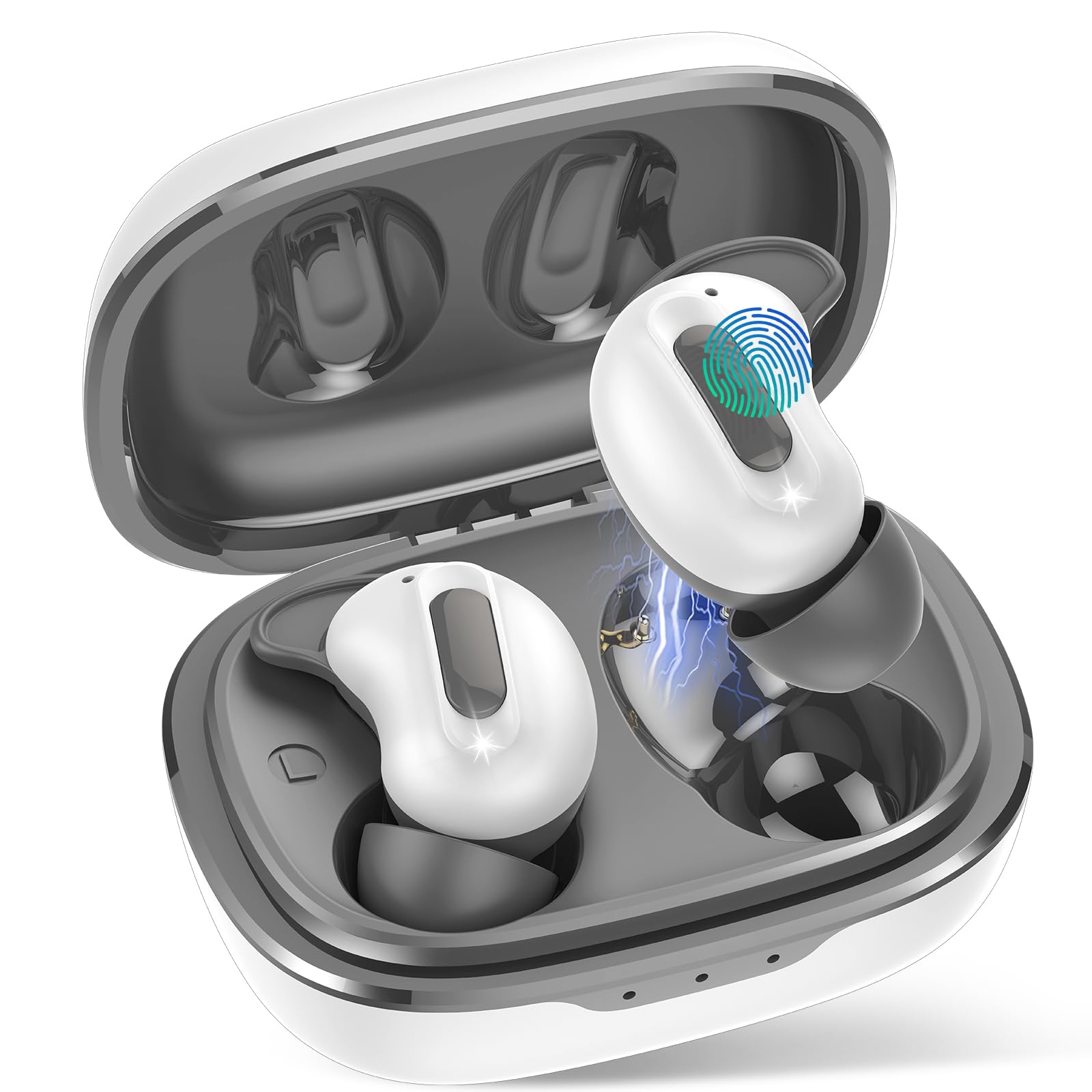 Bluetooth Kopfhörer In-Ear Schlafkopfhörer Mini ANC Kopfhörer Kabellos | Kabellose In-Ear Kopfhörer gegen Schnarchen. Perfekt für Seitenschläfer: Weiches Silikon, ohne Warn-Töne & 48 Std. Laufzeit.