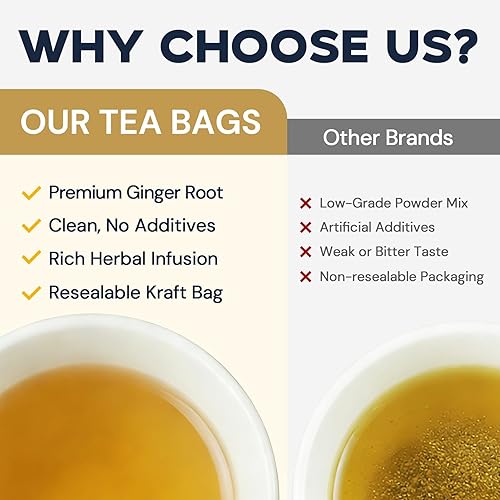 Miniatura 5 de Té de hierbas de raíz de jengibre, sin cafeína, 50 bolsas de té