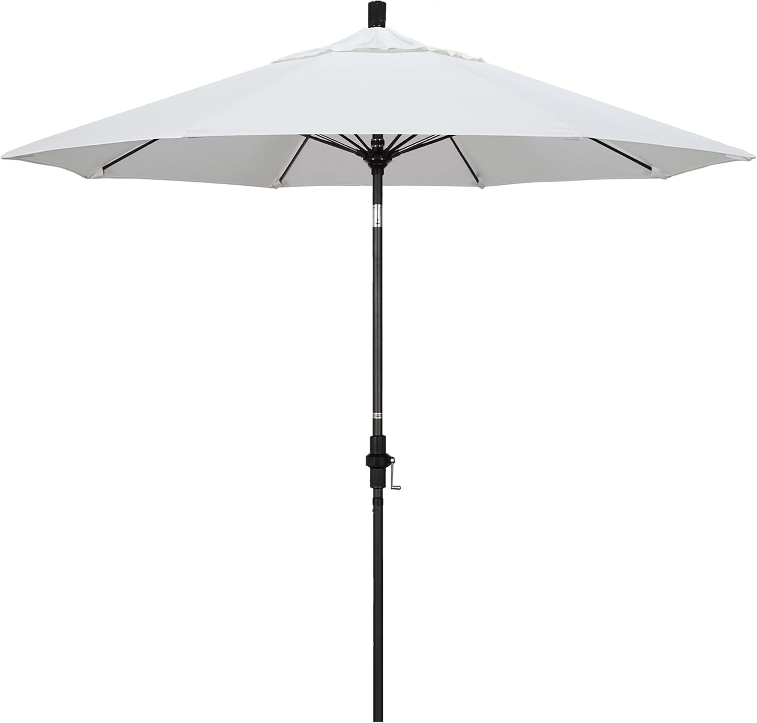 California Umbrella 9' Round Crank Lift, Collar Tilt, Aluminum Pole, Fiberglass Rib Patio Umbrella,