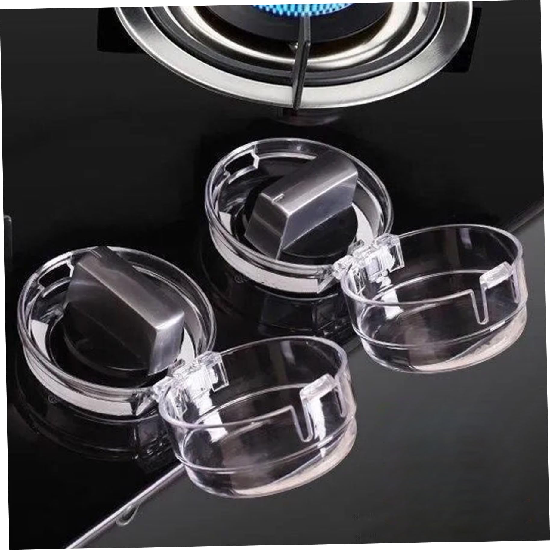 Stove Knob Safety Covers, 8PCS Oven Knob Covers for Child Safety, Heat-Resistant Gas Stove Knob Covers, Transparent Gas Stove Knob Locks for Kitchen Kids Safe