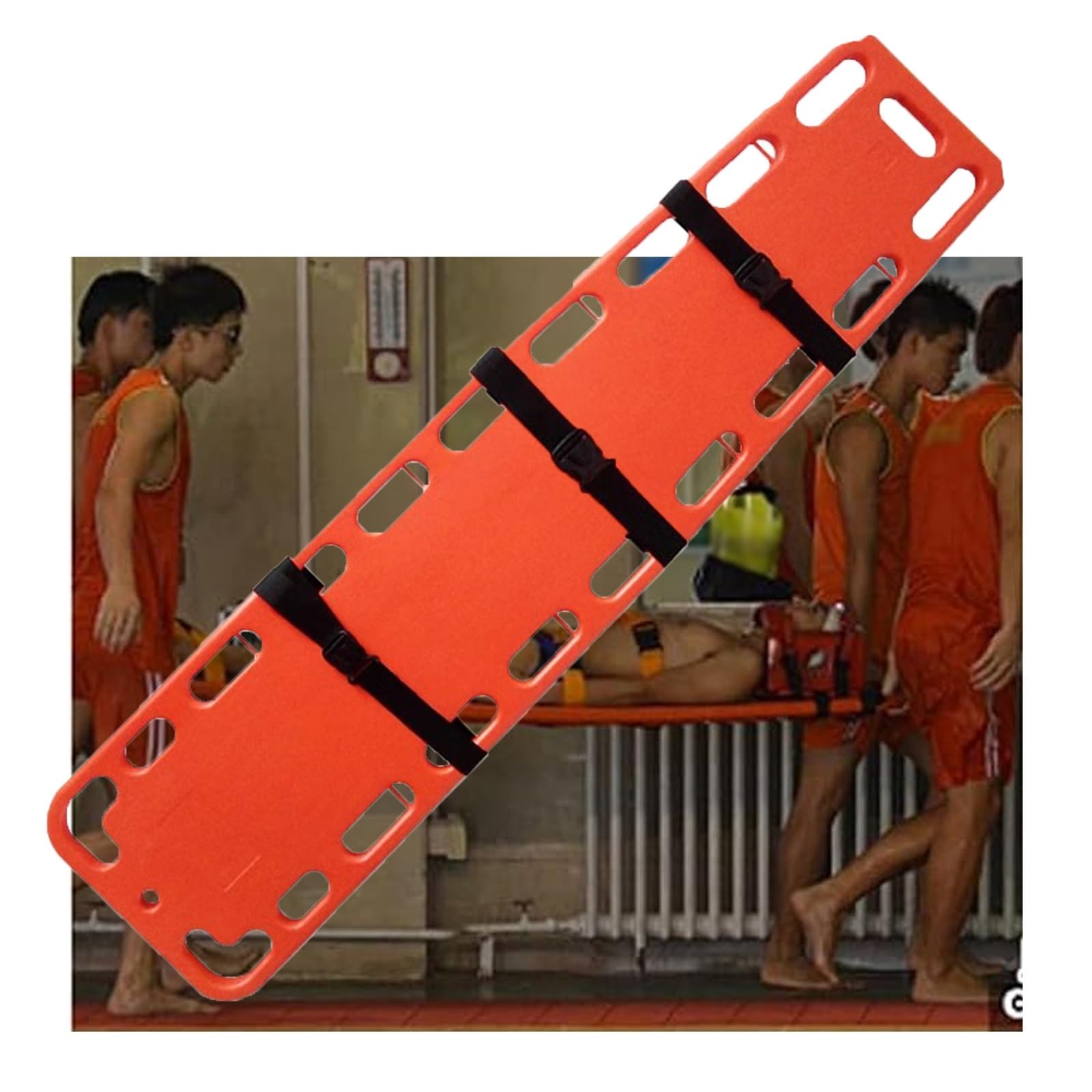 Nosidełko ratunkowe z deską na plecach, wodoszczelna deska do transportu pacjentów, dla rannych i chorych (184 x 45 x 6,6 cm) – wytrzymała, lekka, do pływania