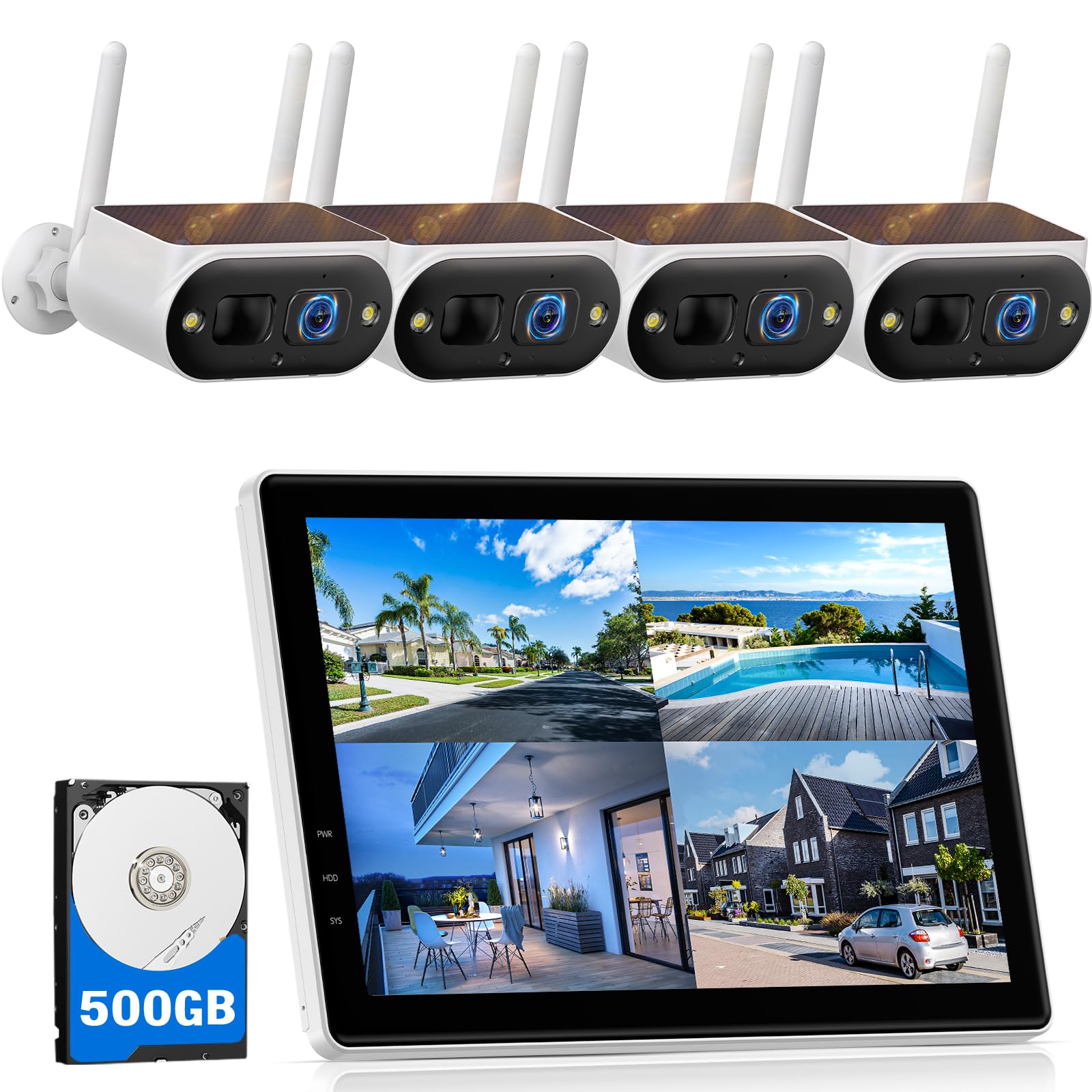 CAMCAMP 防犯カメラ 屋外 ワイヤレス 4台セット 400万画素 Amazon.co.jp: 【2.4 Ghz/5Ghz対応可能・二つ監視画面】CAMCAMP
