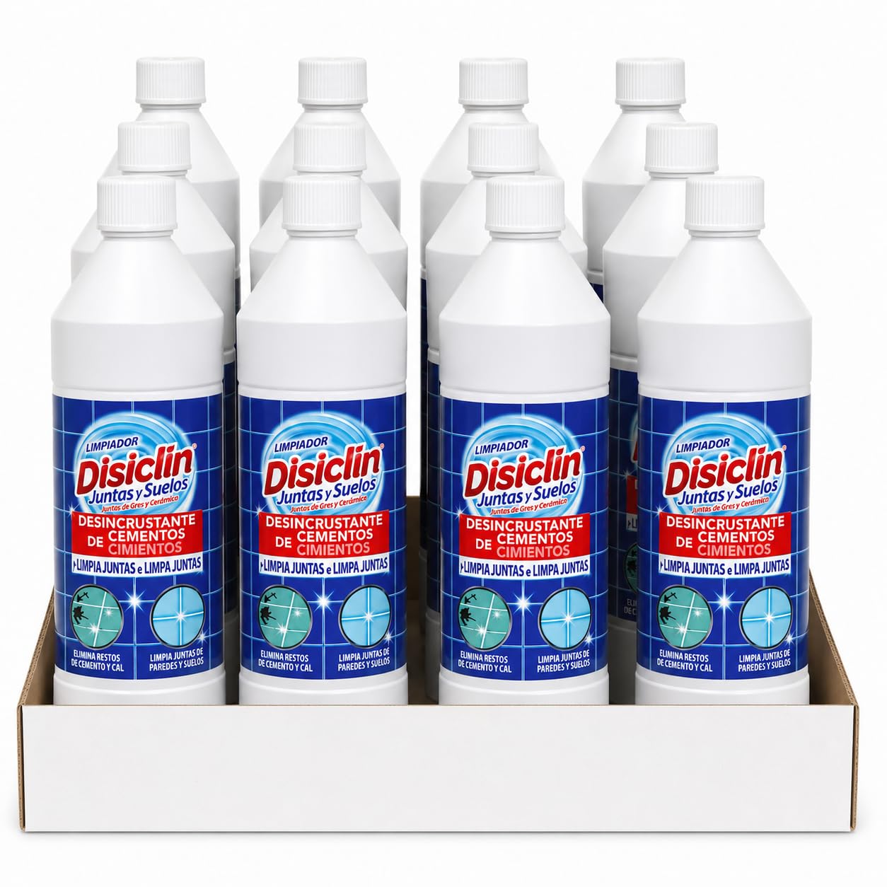 RASMACOR | Disclin Limpia Juntas y Quitacementos 750 ml | Pack 12 Unidades | Limpiador para Juntas de Gres y Cerámica