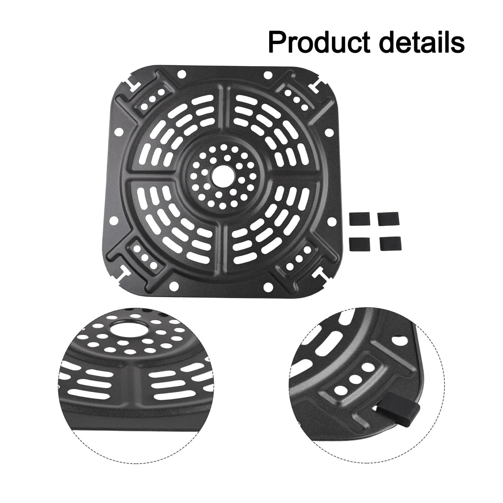 Genérico 1 Placa de Repuesto for freidora de Aire for 2 Cuartos. | 21,5x21,5 cm, bandeja cuadrada, duradera, compatible con AF141, fácil de limpiar