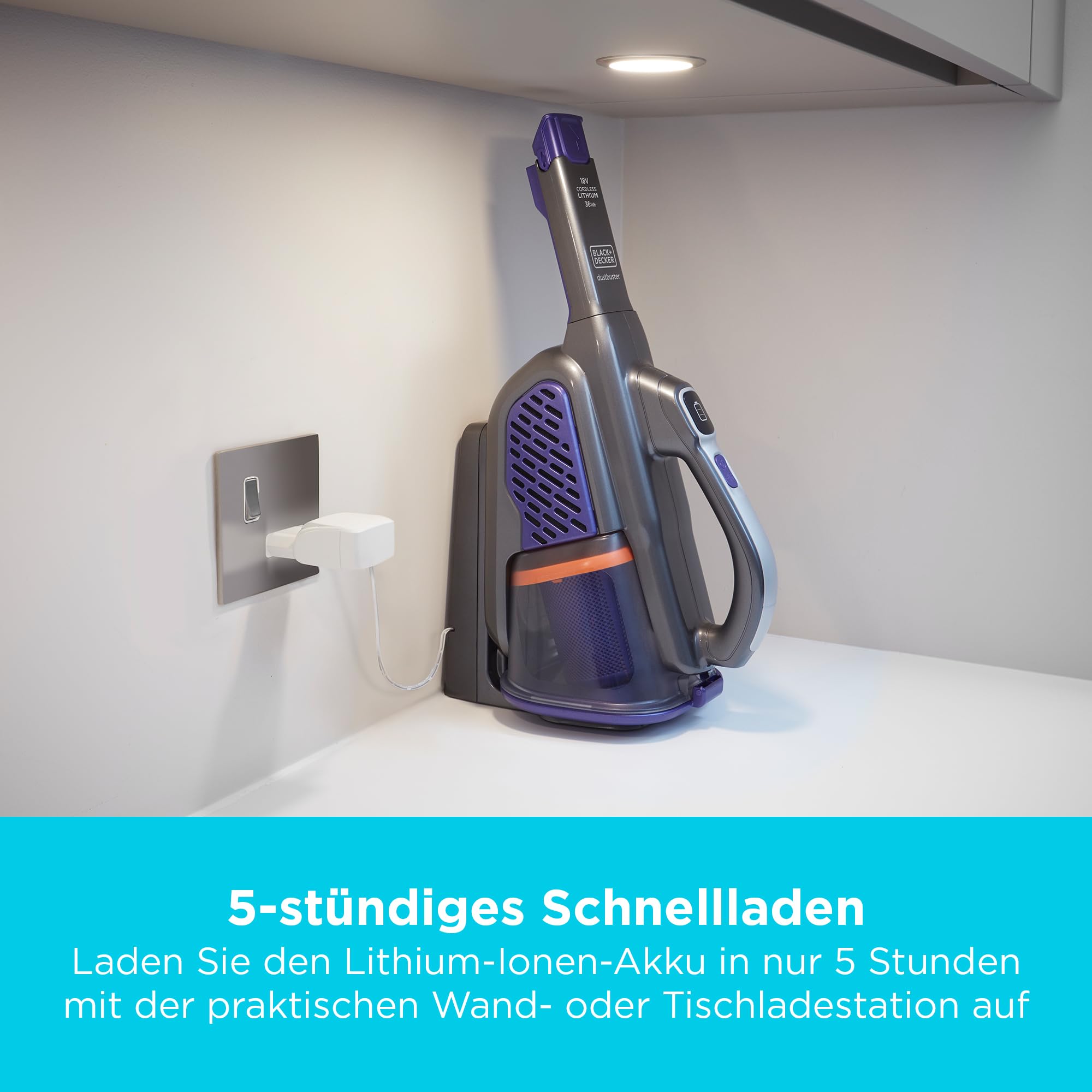 BLACK+DECKER Dustbuster Gen 11 Pet 18 V 2,0 Ah mit Ladestation, BHHV520BFP-QW