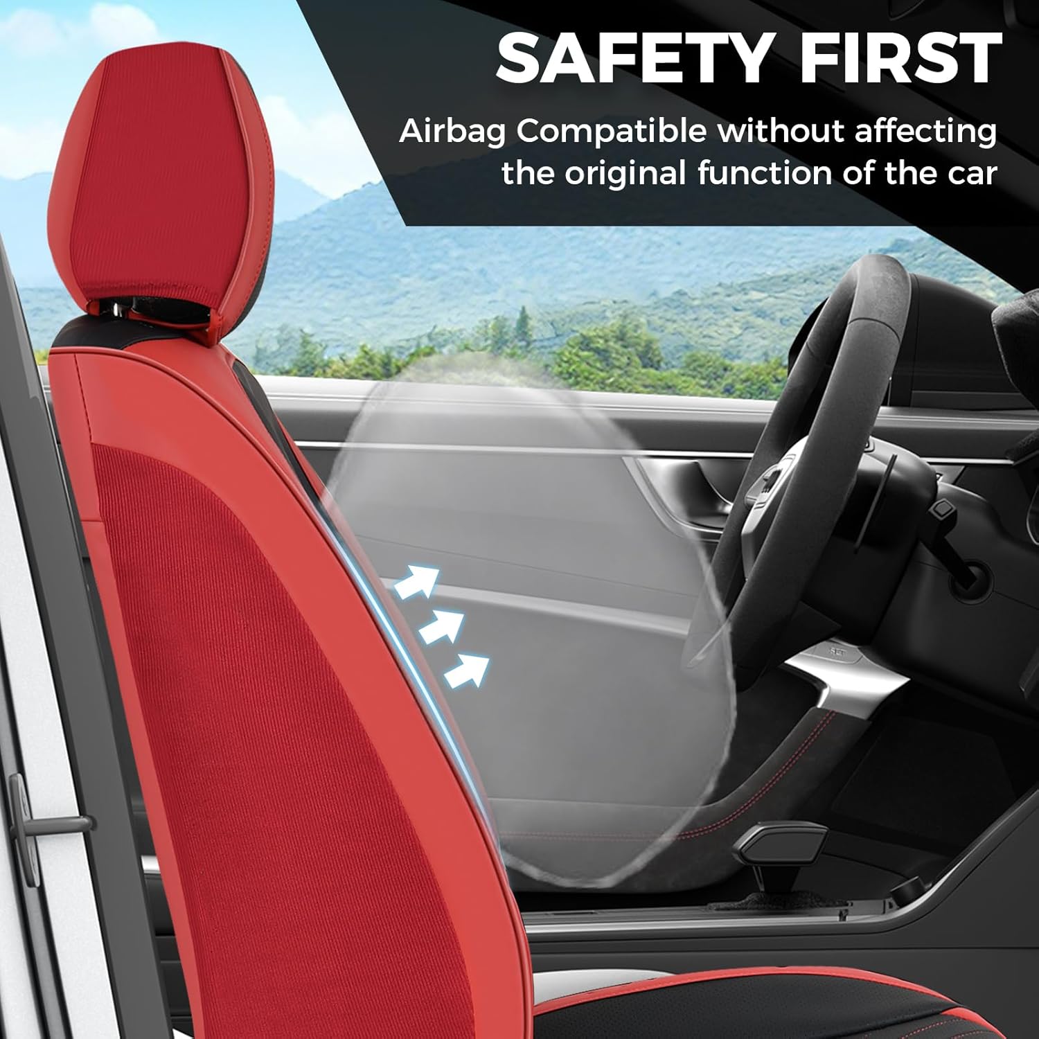 FLORICH Seat Covers Full Set, Leather Seat Covers for Cars, Car Seat Protector Waterproof Breathable, Universal Automotive Seat Covers, Front and Rear Car Seat Cover Fit for Most SUV Pick-up Truck